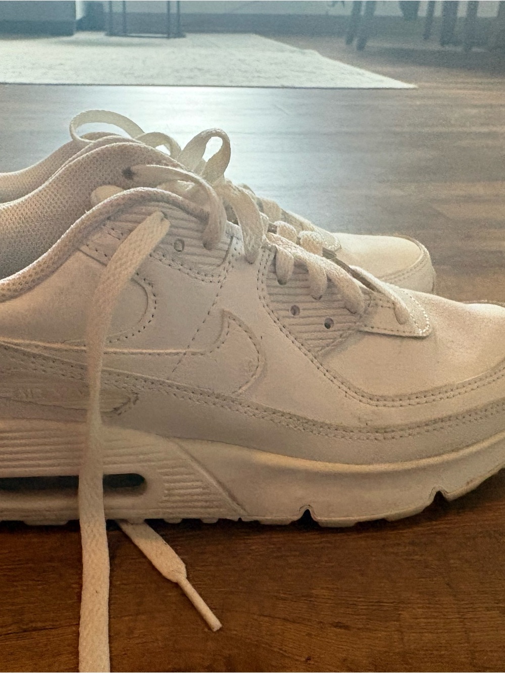 Nike Kids White Lace-Up Casual Sneakers